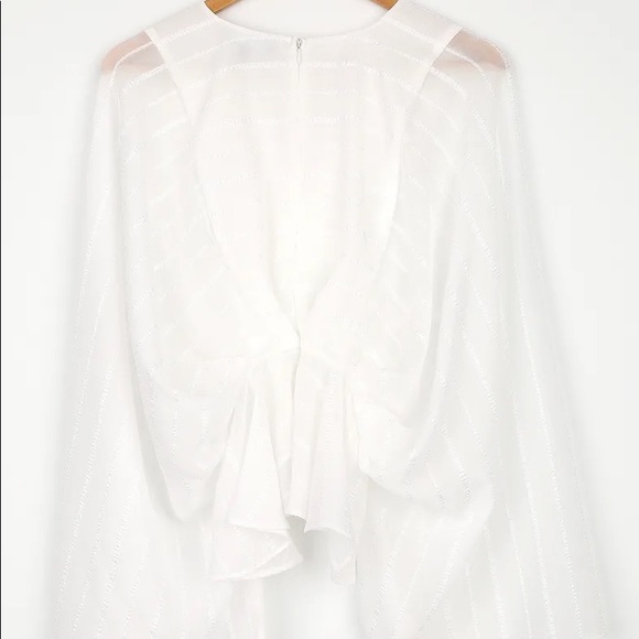 NWOT White Striped Long Sleeve Top - Picture 9 of 10